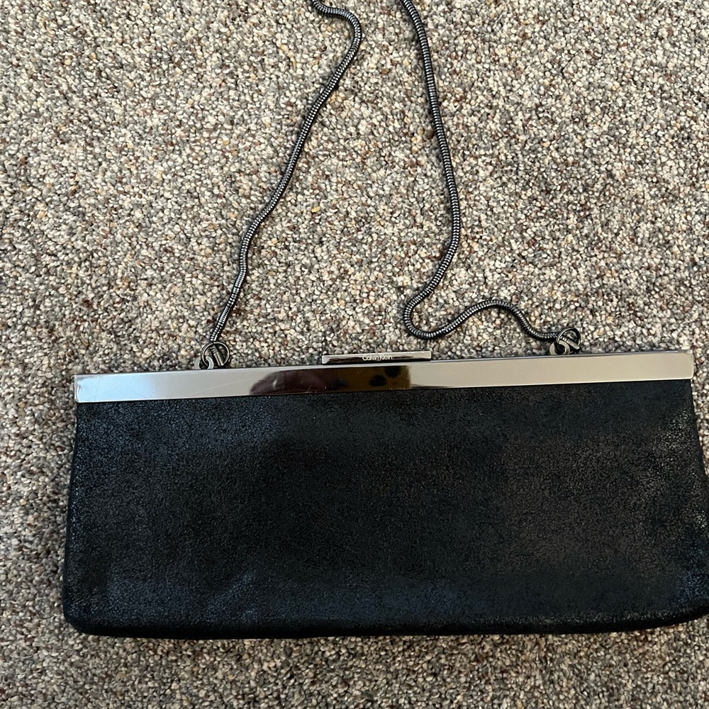 Calvin Klein Black Leather Clutch